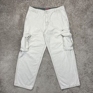 Vintage Y2K Faded Glory Baggy Beige Tan Cargo Pants 38x32 (Fits 36x29)